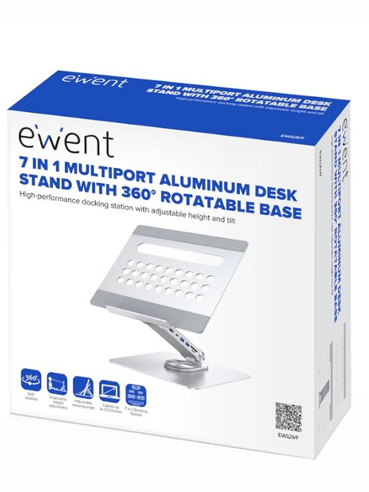 EWENT Soporte Giro 360º y DockingStation 7 en 1 3