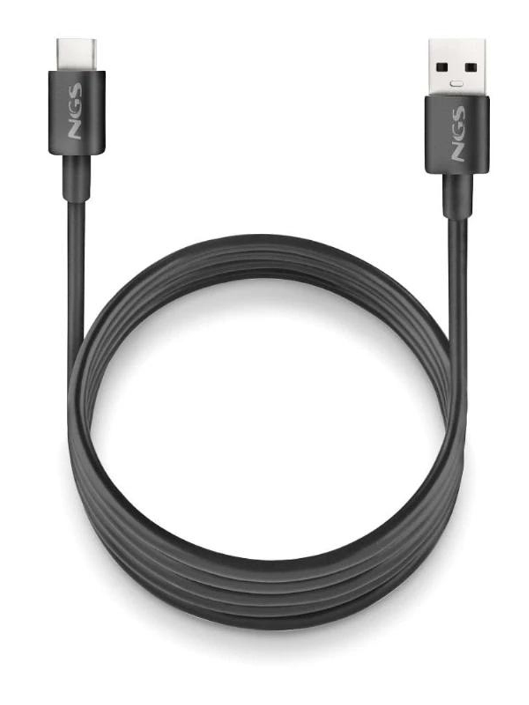 NGS CABLE CARGA RAPIDA USB-A A USB-C 1M NEGRO 1