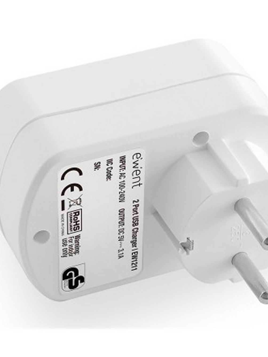 EWENT EW1211 Cargador 2 puertos usb 3.1A 4