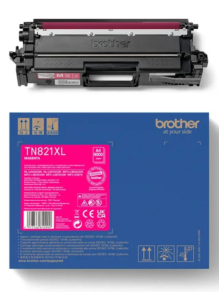 Brother Tóner TN821XLM Magenta 3