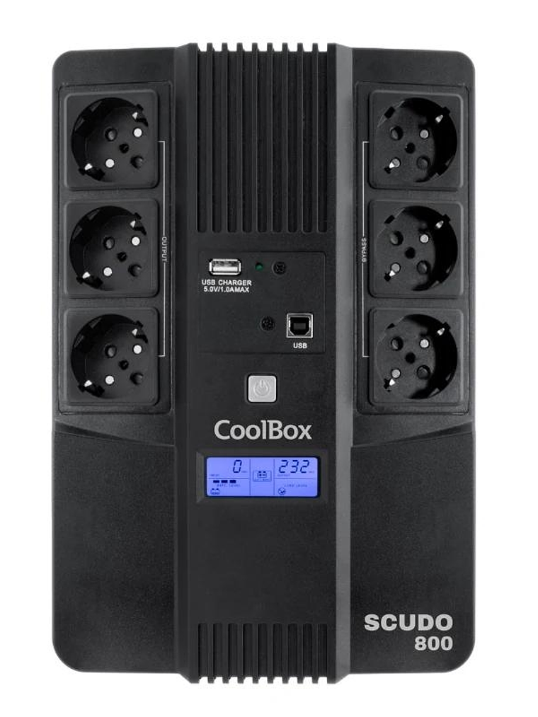 COOLBOX SAI SCUDO3 800VA/480W CON PANTALLA  LCD 1