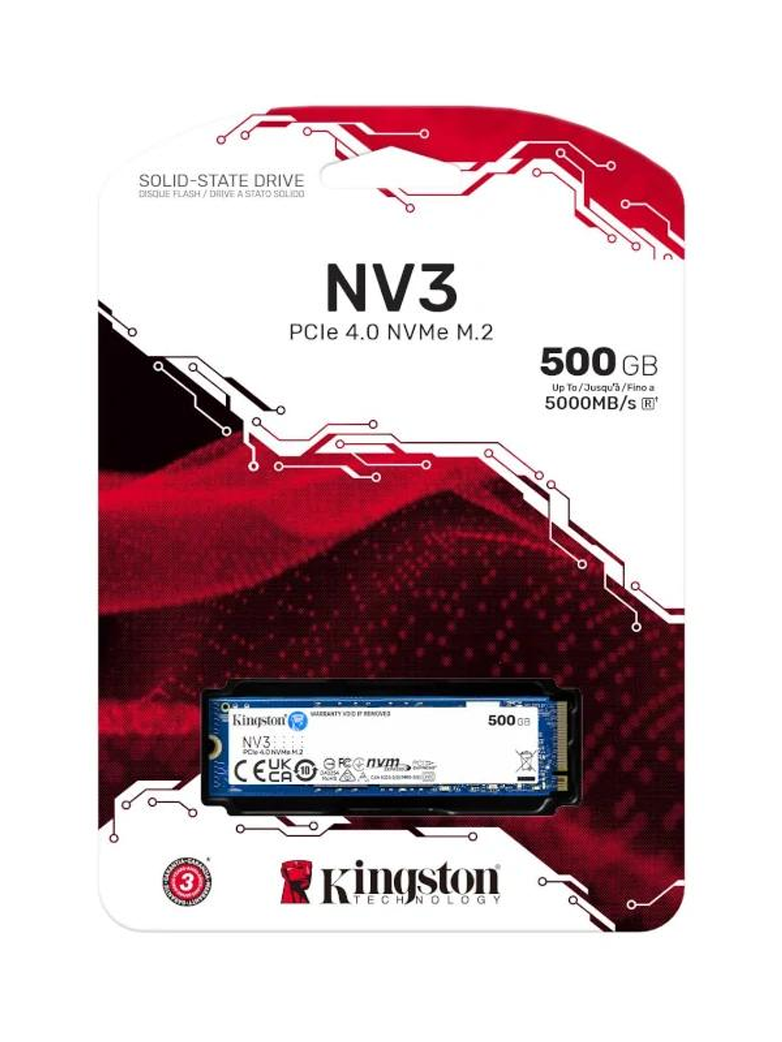 Kingston NV3 SSD 500GB PCIe NVMe Gen 4.0 2