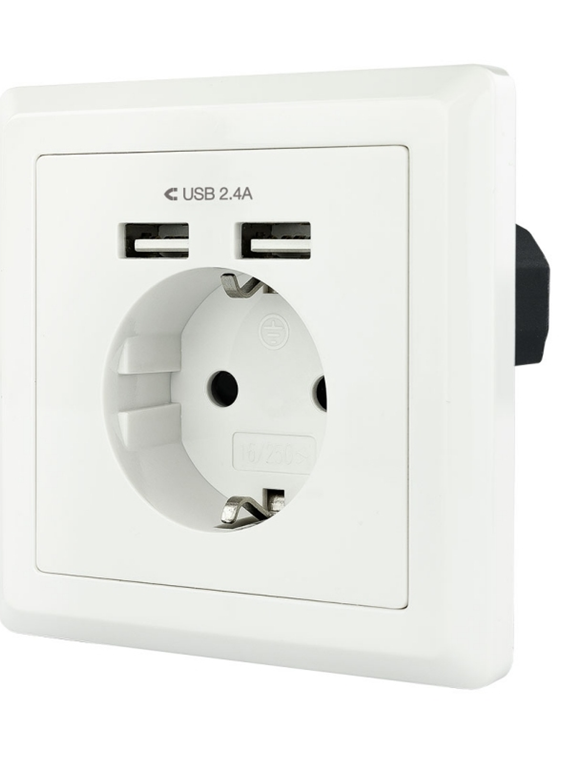 Nanocable Base de enchufe pared schuko+2USB 2.4A 1