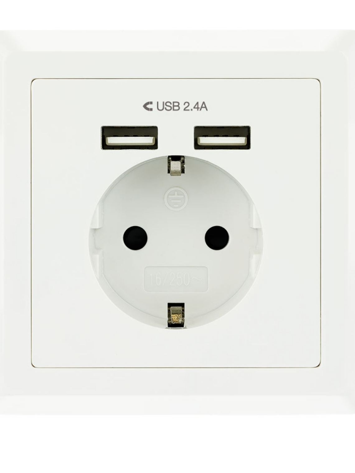 Nanocable Base de enchufe pared schuko+2USB 2.4A 2