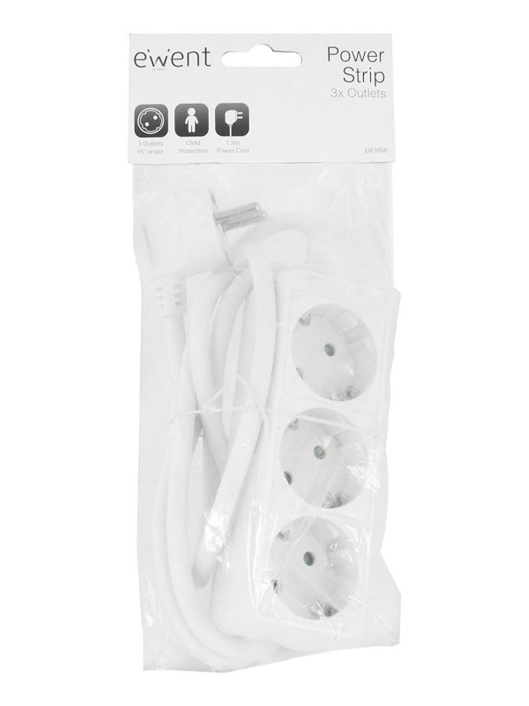 Ewent Ew3958 Regleta 3 tomas Blanco 4