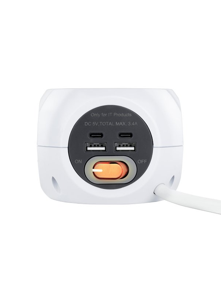 Nanocable Base de enchufes con 4 USB Blanco 2