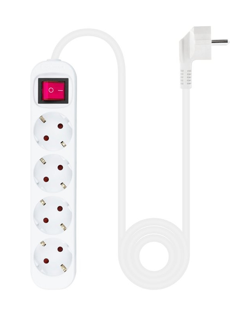 Nanocable Regleta 4 tomas con interruptor Blanca 1