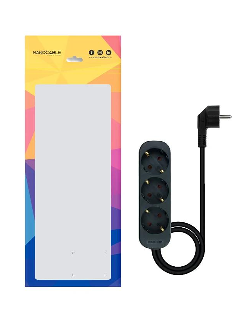 Nanocable Regleta de Enchufes 4 Tomas 1.4 m Negro 2