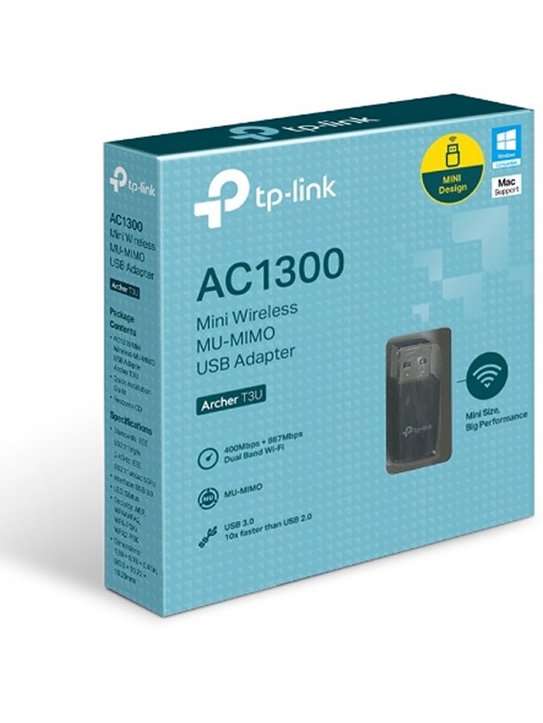 TP-Link Archer T3U Mini Adaptador USB WiFi AC1300 2