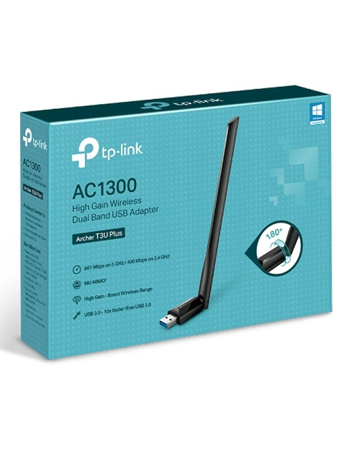 TP-Link Archer T3U Plus Adaptador USB WiFi AC1300 3