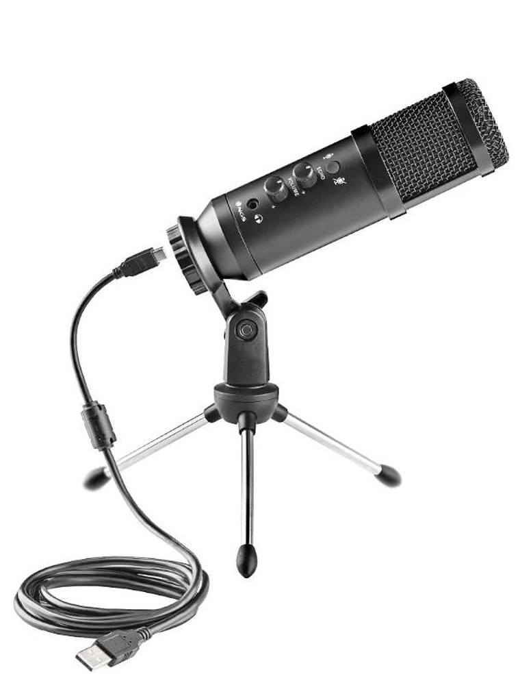 NGS MICROFONO UNIDIRECCIONAL CON TRIPODE Y USB 1