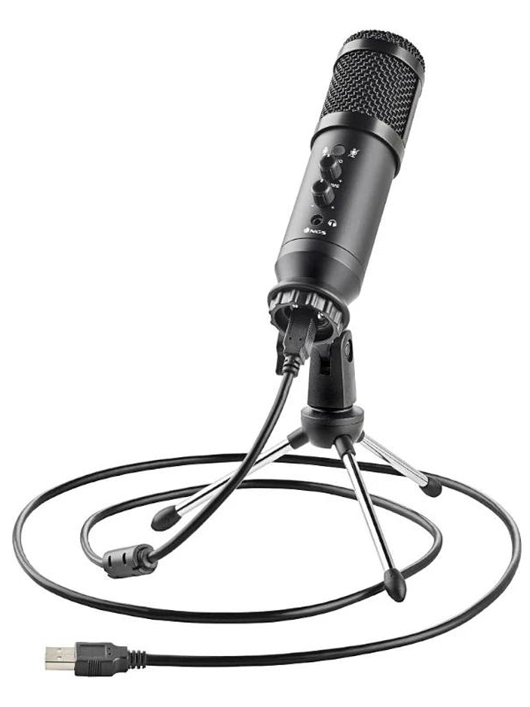 NGS MICROFONO UNIDIRECCIONAL CON TRIPODE Y USB 3