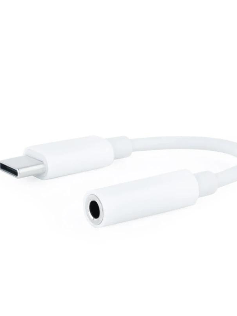 Nanocable Adaptador Audio USB-C-M a Jack-H, Blanco 1