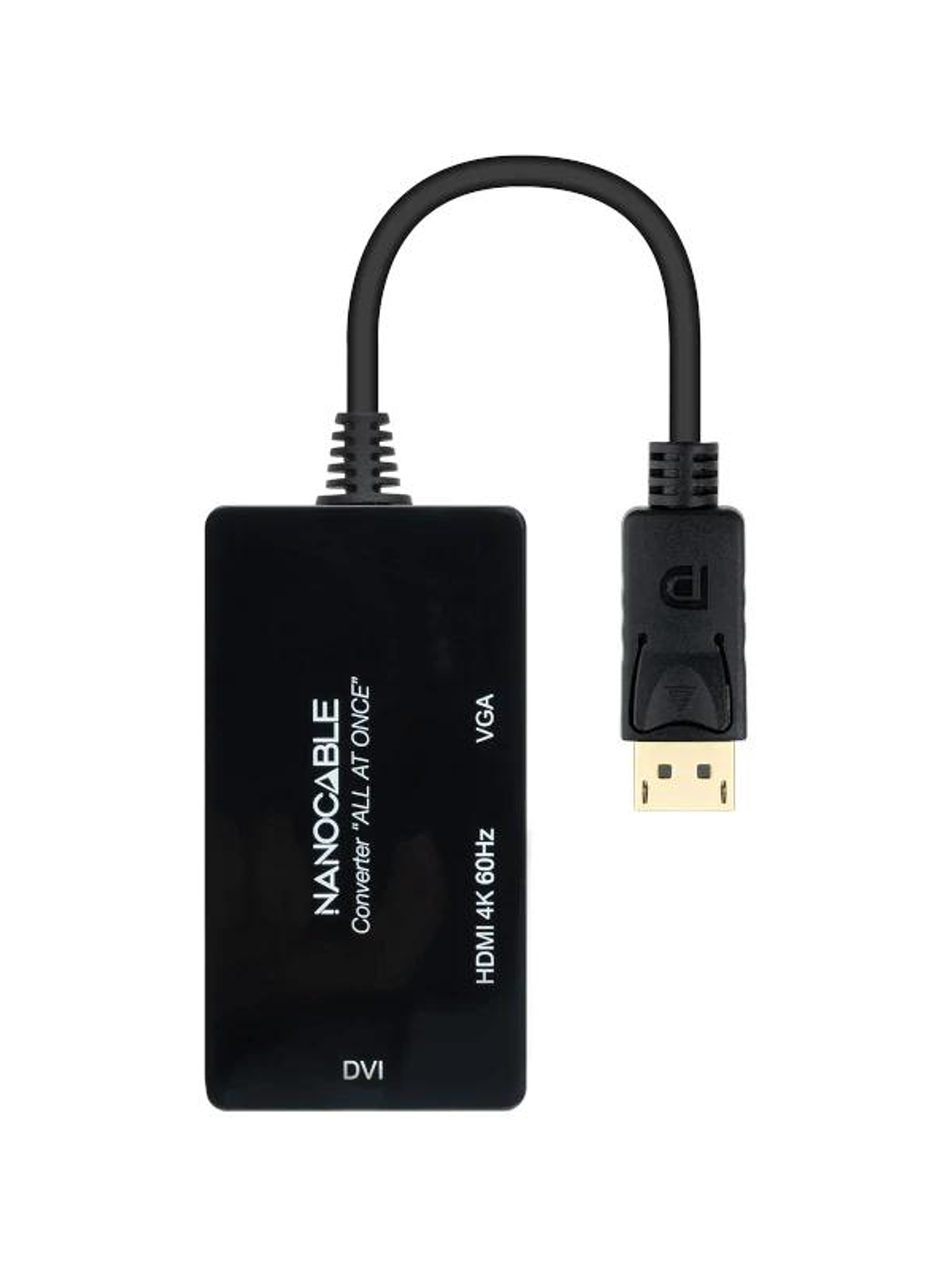 Nanocable Conversor DP a HDMI/DVI/VGA Negro 20 cm 2
