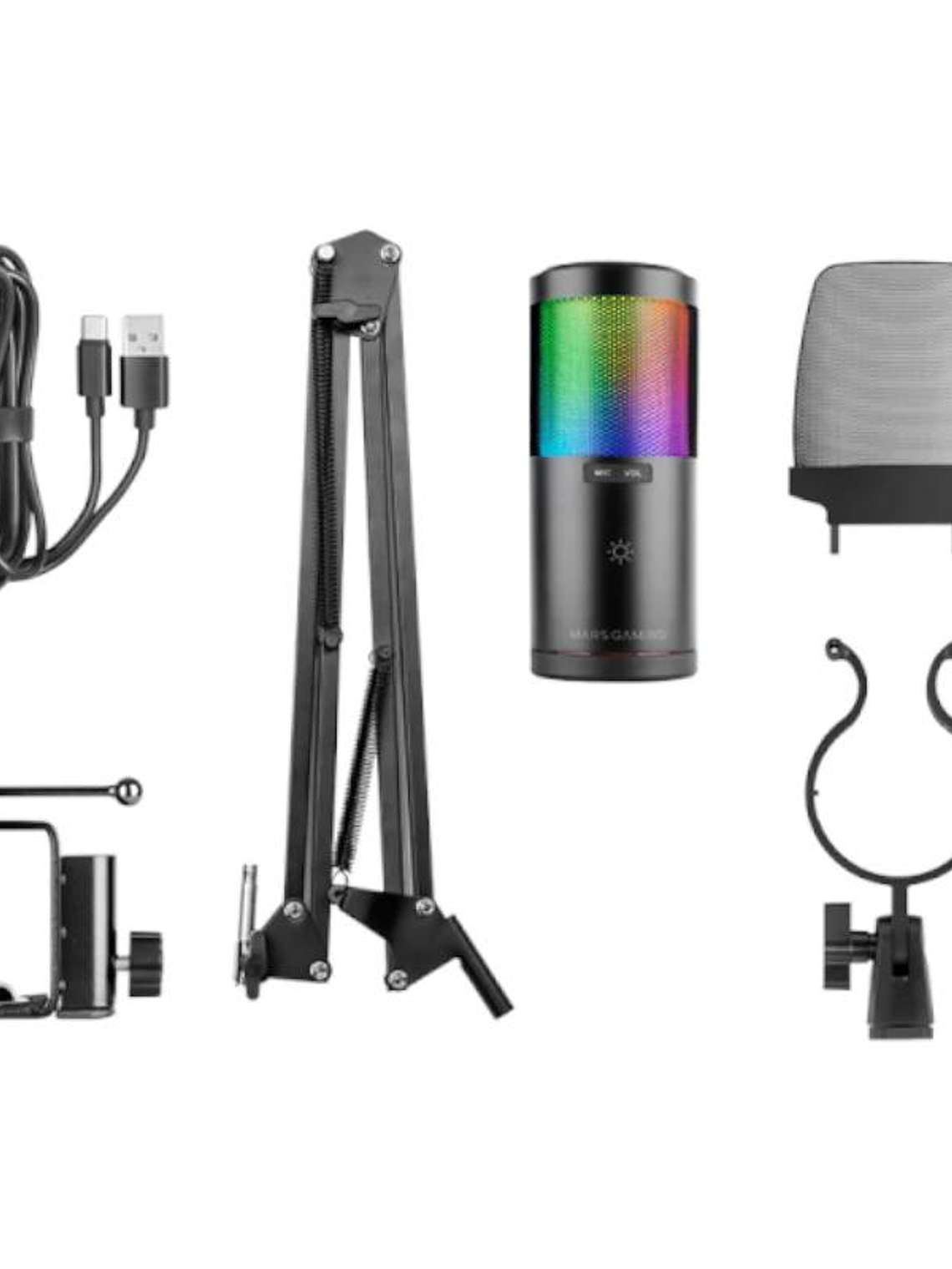 MARS GAMING Micrófono MMICSC Brazo Mecánico ARGB 3