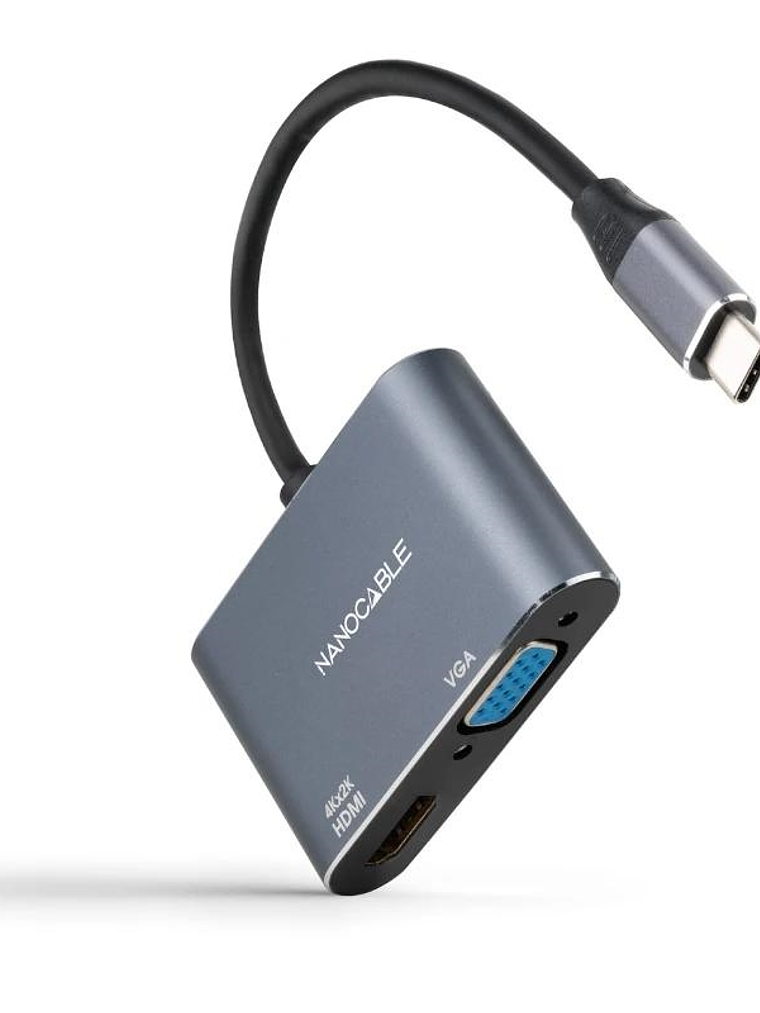Nanocable Conversor USB-C/M a HDMI-VGA/H 15 cm 1
