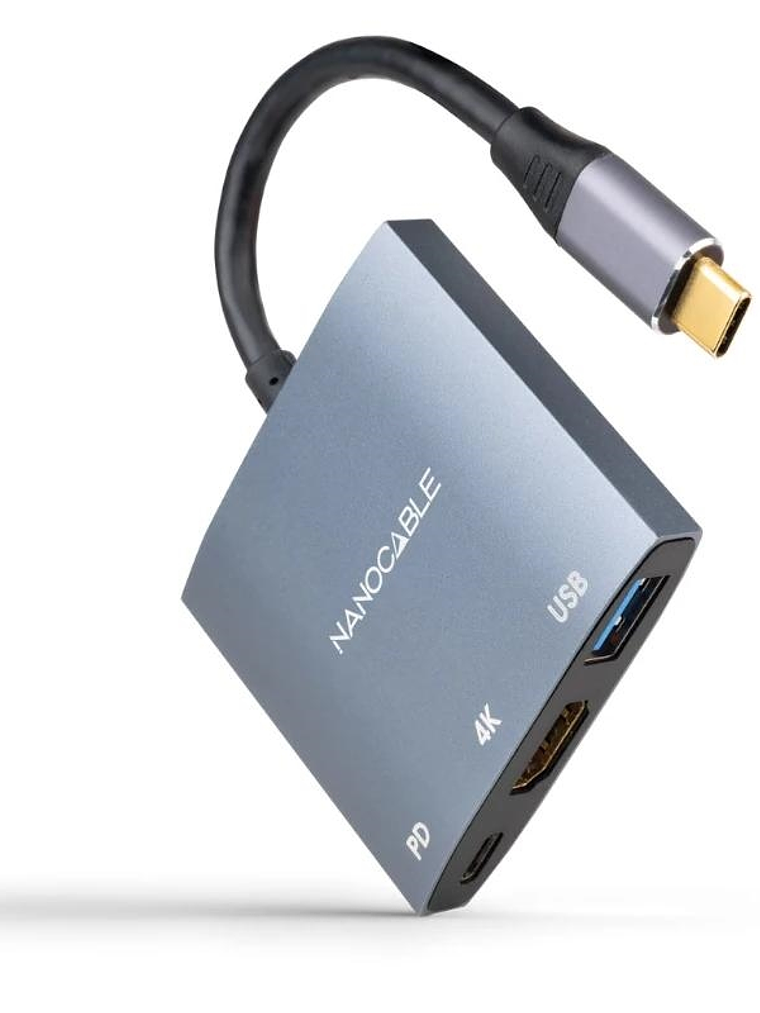 Nanocable Conversor USB-C a HDMI/USB3.0/PD 15 cm 1