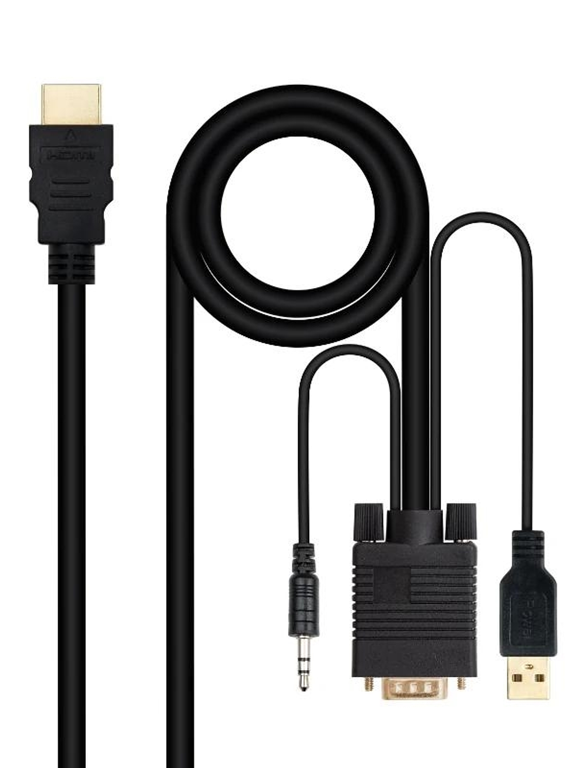 Nanocable Conversor HDMI a VGA-Jack-UBS, 1.8 m 1