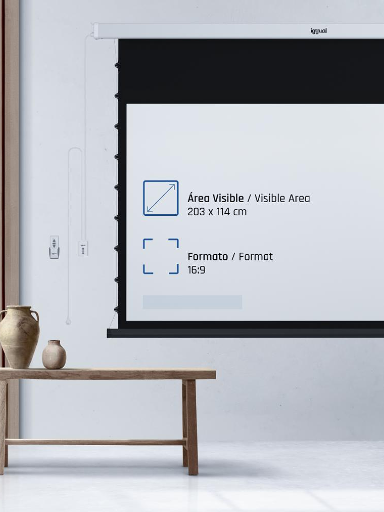iggual Pantalla eléc tensionada 16:9 92