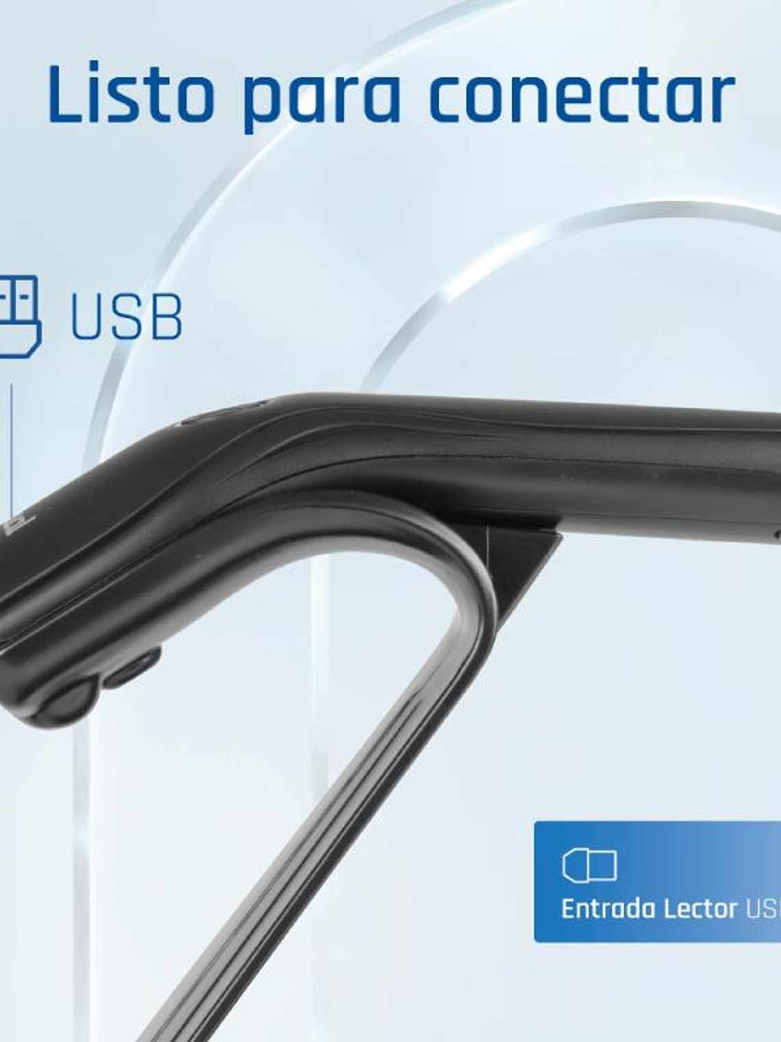 iggual Lector código barras 2D USB botón soporte 3