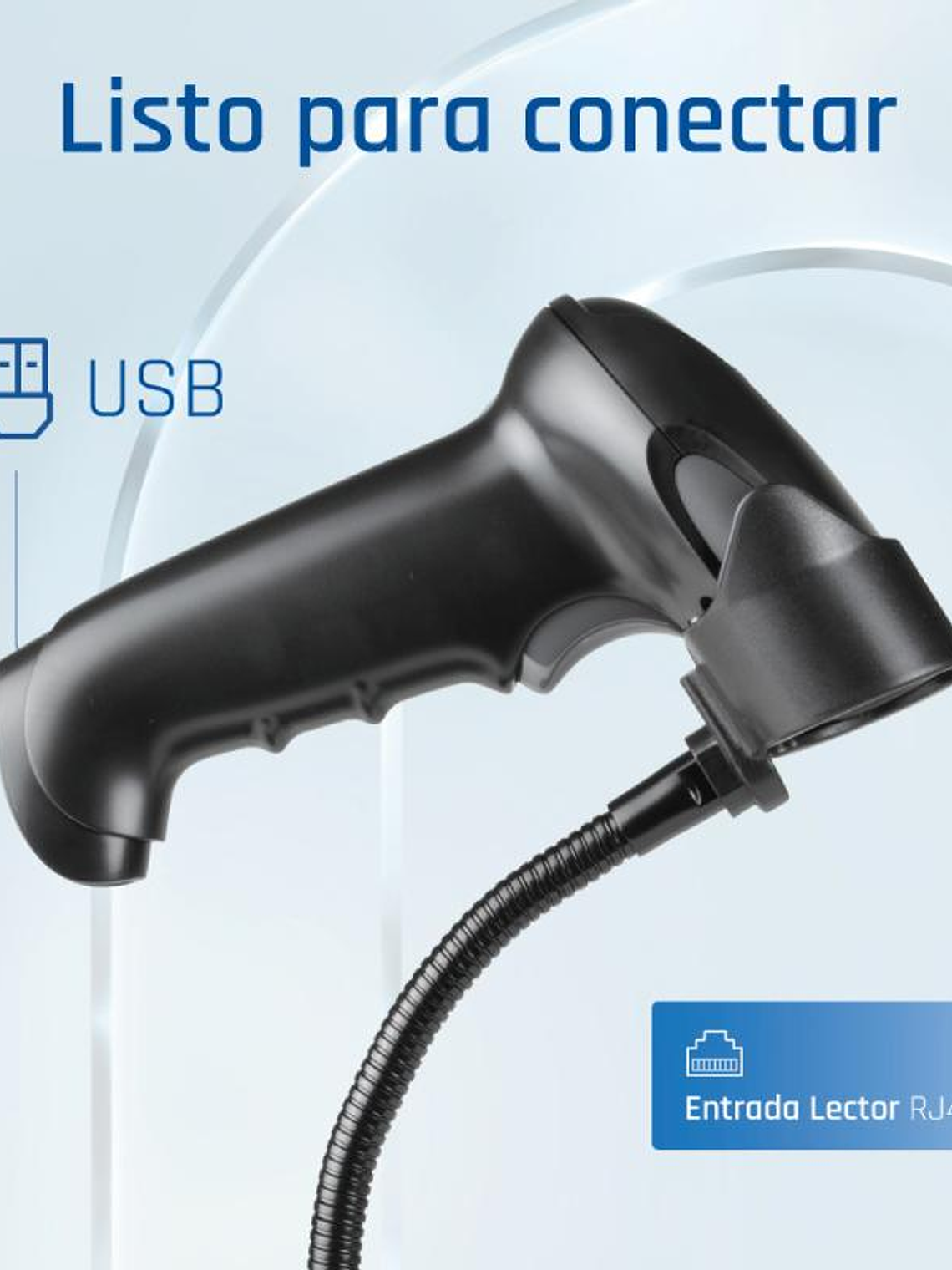 iggual Lector código barras 2D USB gatillo soporte 3