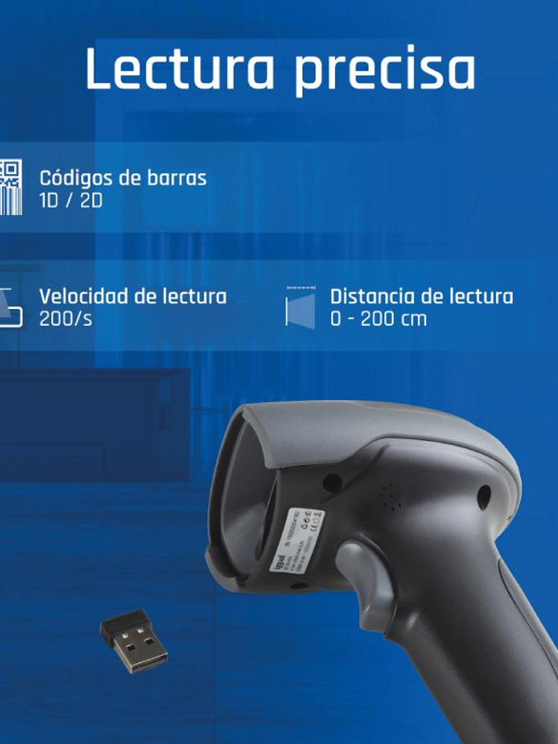 iggual Lector código barras 2D Bluetooth WiFi 2.4G 1