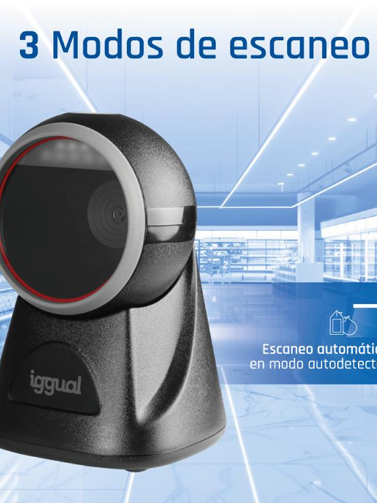 iggual Lector código barras sobremesa 2D USB 3