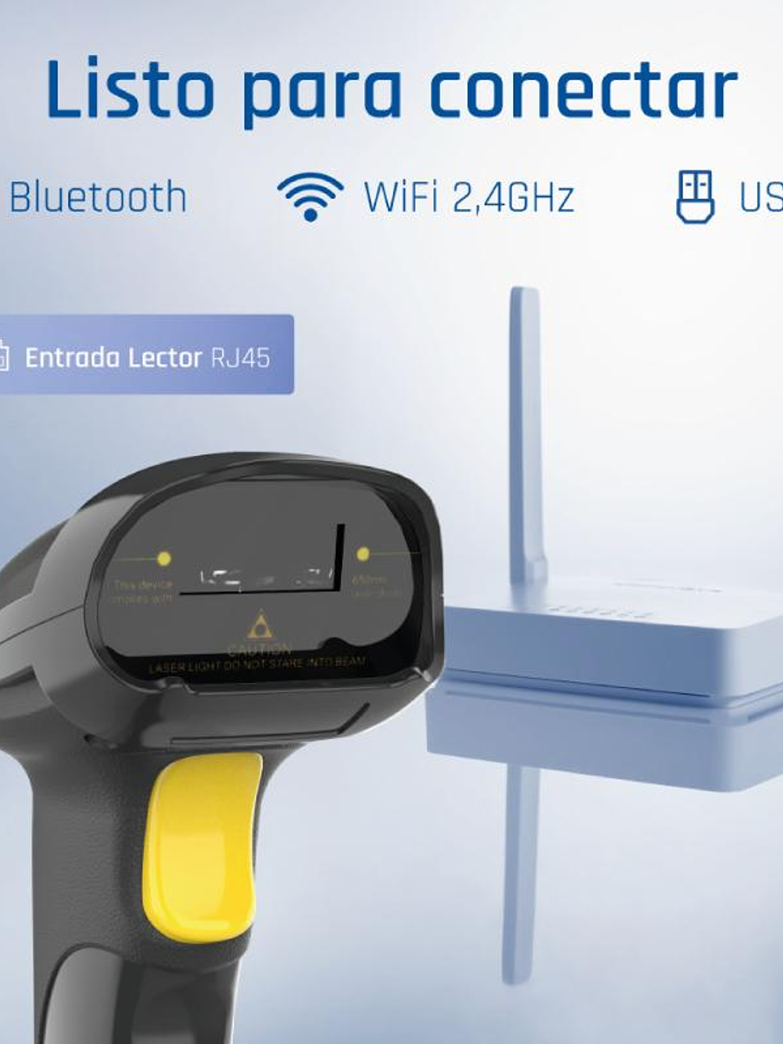 iggual Lector código barras 1D Bluetooth WiFi 2.4G 1