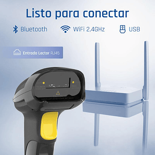 iggual Lector código barras 1D Bluetooth WiFi 2.4G