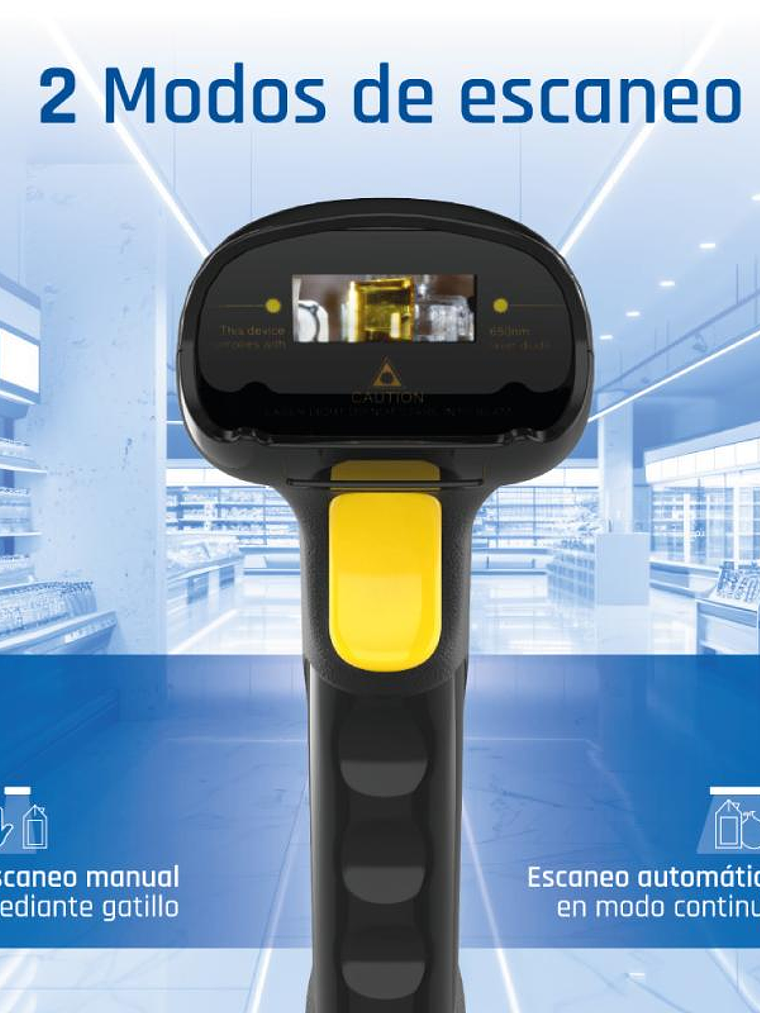 iggual Lector código barras 1D Bluetooth WiFi 2.4G 2