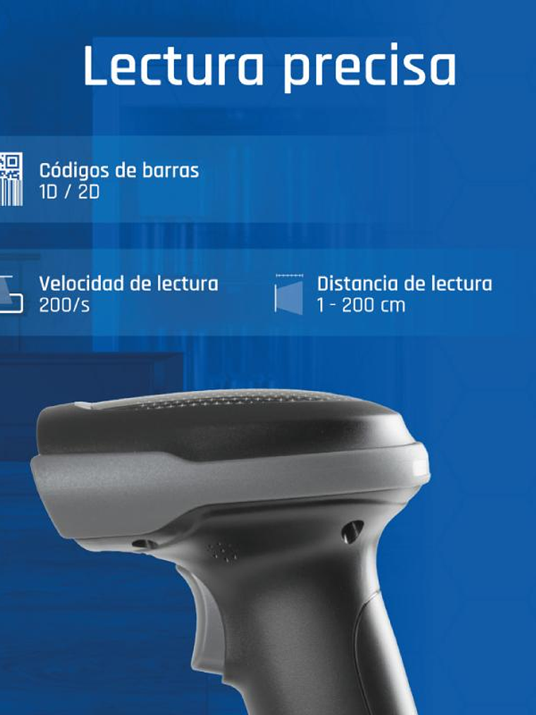 iggual Lector código barras 2D Bluetooth 2.4G base 1