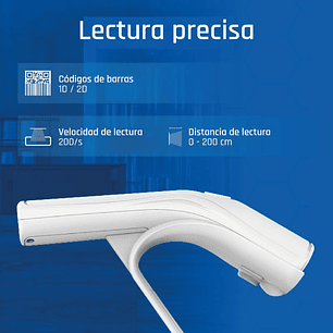 iggual Lector código barras 2D USB botón blanco