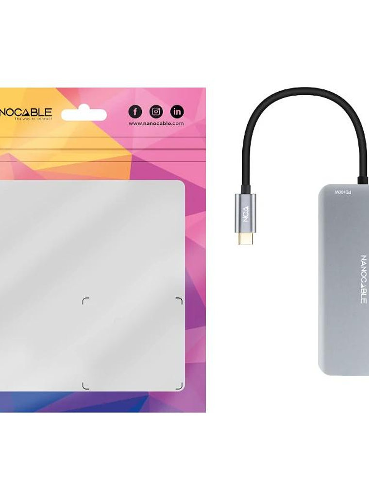 Nanocable Hub USB-C 3xUSB-A+2xHDMI+RJ45+TF+SD+PD 2