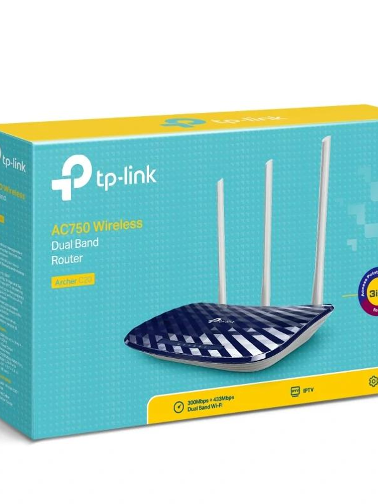 TP-Link Archer C20 Router WiFi AC750 1xWAN 4xLAN 2