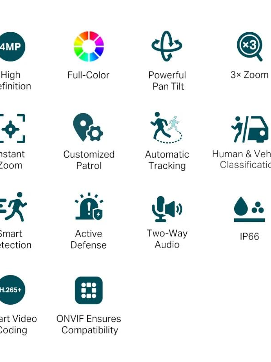 VIGI Cámara IP PT C540V 4MP Plástico Full-Color 2