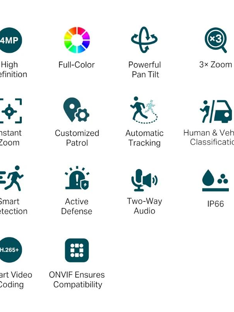 VIGI Cámara IP PT C540V 4MP Plástico Full-Color 2