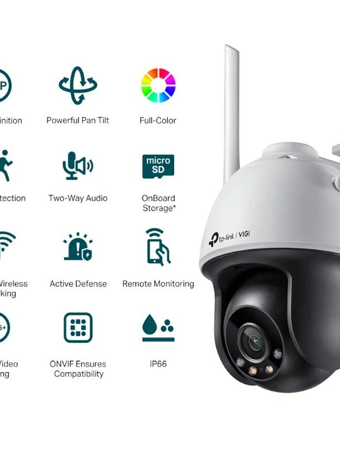 VIGI Cámara IP PT C540-W 4MP Plástico FColor Wi-Fi 3