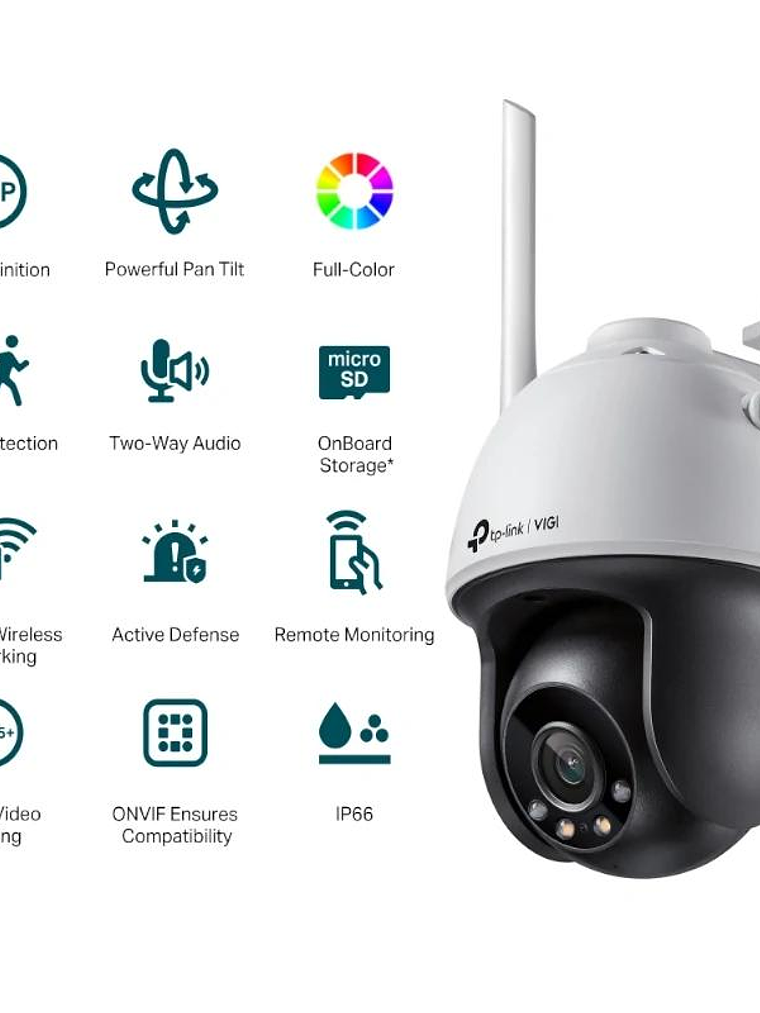 VIGI Cámara IP PT C540-W 4MP Plástico FColor Wi-Fi 3