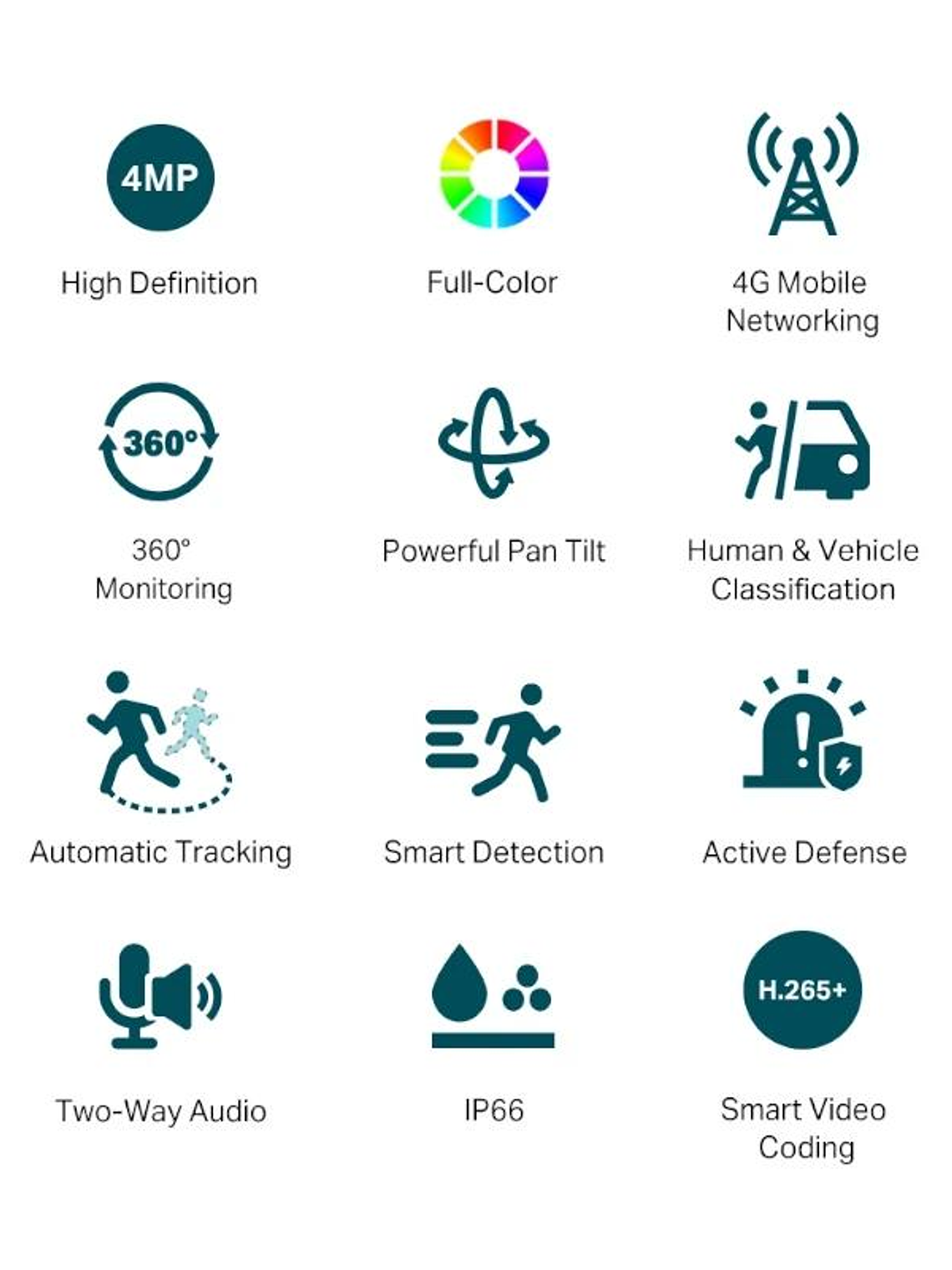 VIGI Cámara IP PT C540-4G 4MP Plástico Full-Color 2
