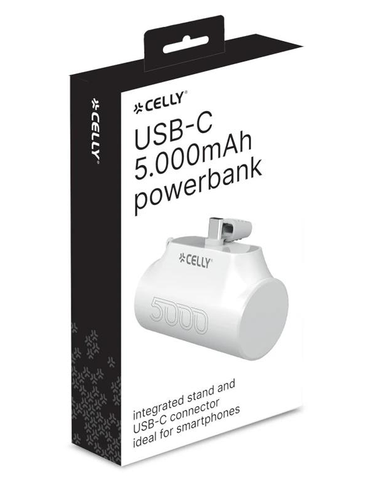 Celly Powerbank Compacta Usb-C 5000 mAh Blanca 2