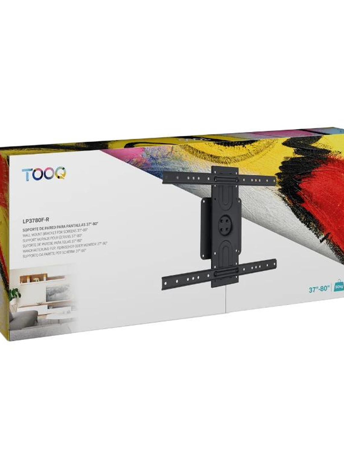 Tooq LP3780F-R Soporte pared rotación 360º Negro 4