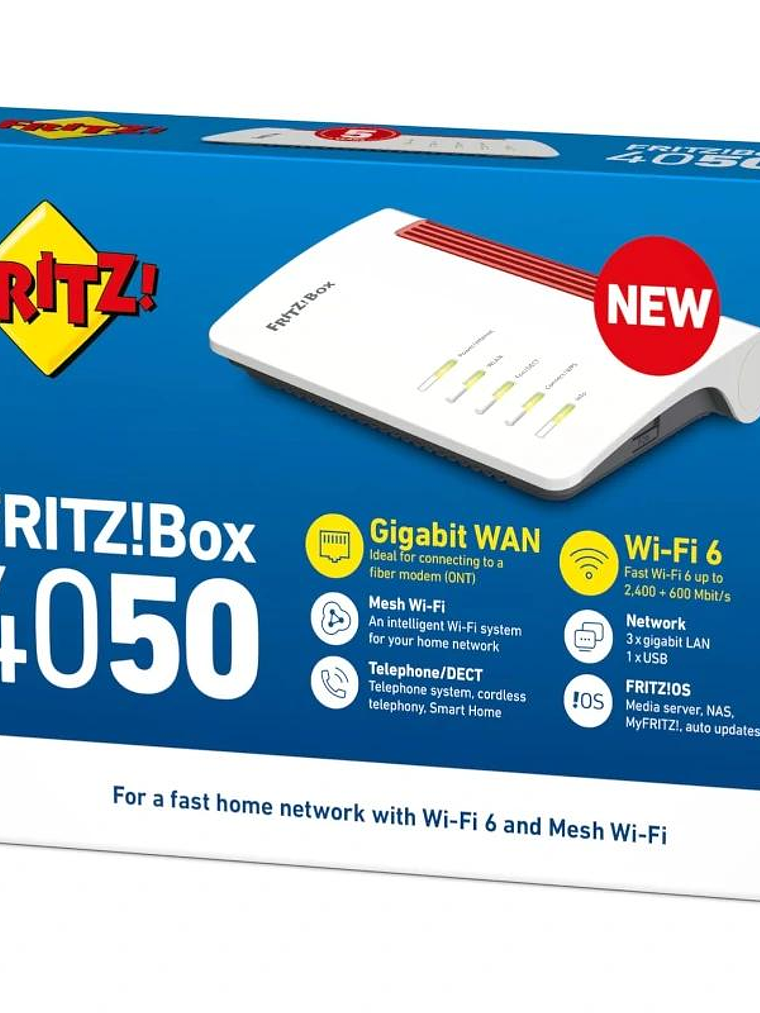 Fritz!Box 4050 Router WiFi6 Mesh 1xGb WAN 3xGb LAN 4