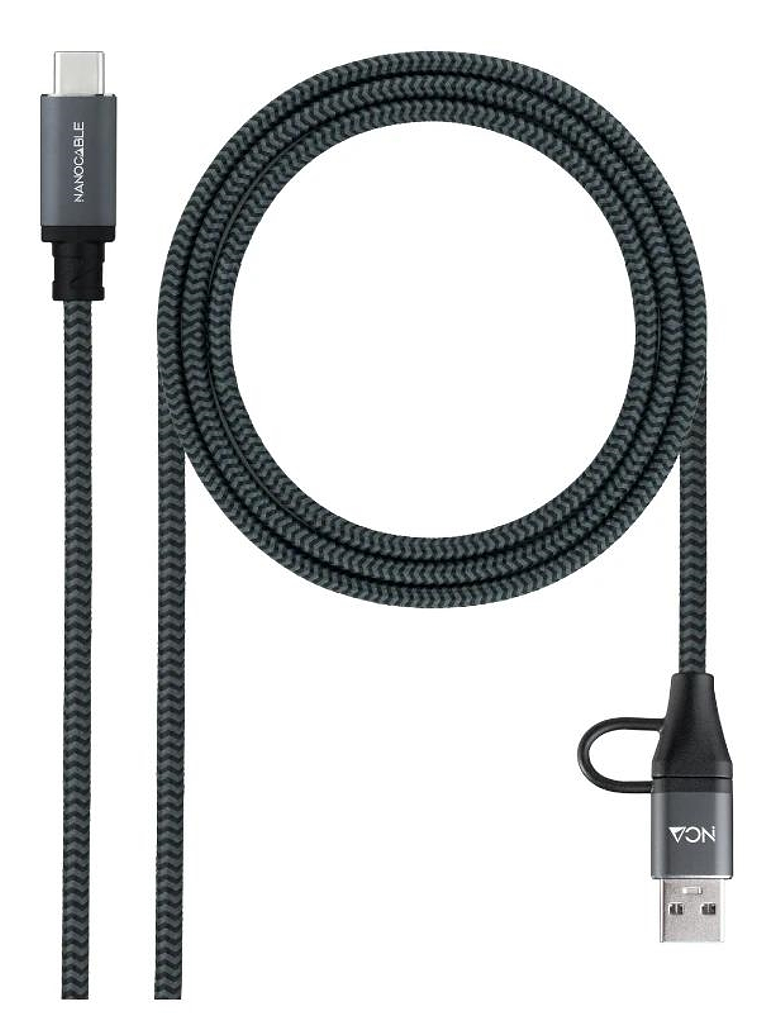 Nanocable Cable USB3.2 100W USB-C+A/USB-C 1,5 M 1