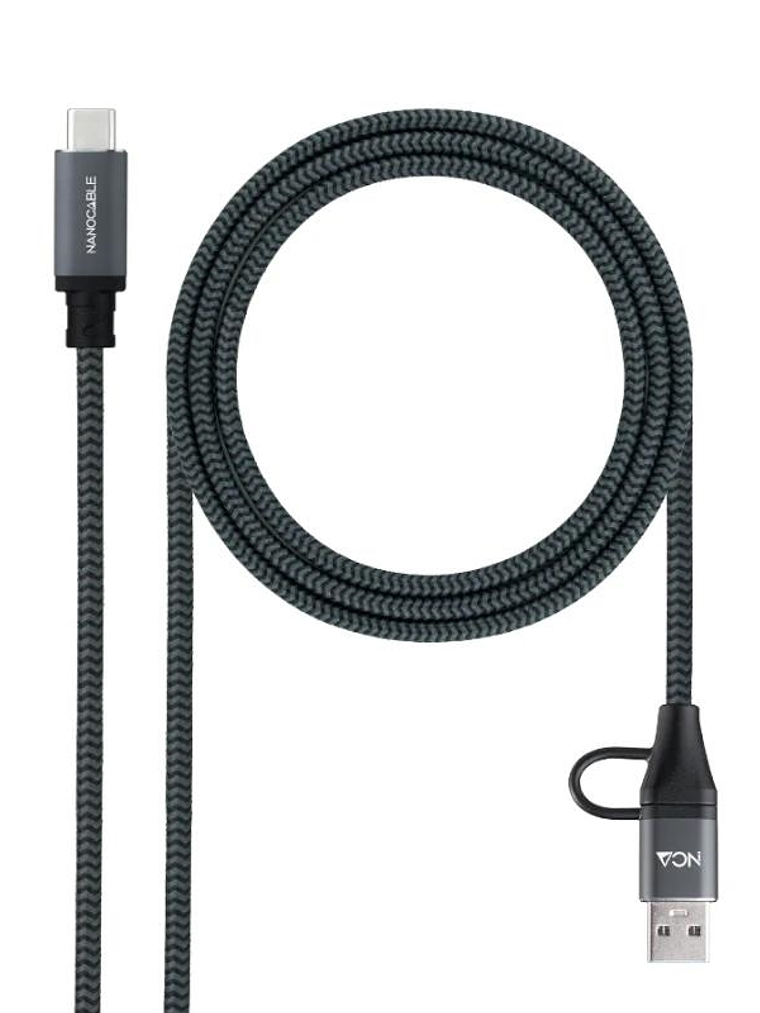 Nanocable Cable USB3.2 100W USB-C+A/USB-C 2 M 1