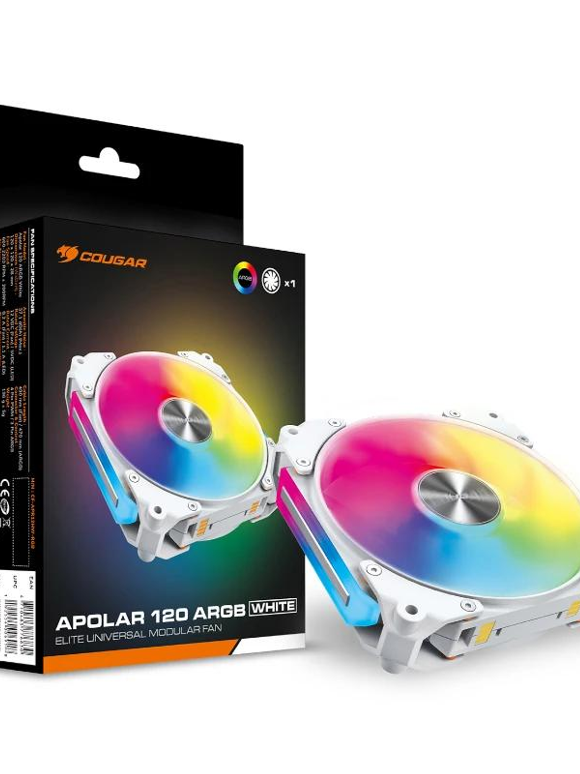 Cougar Ventilador Modular Apolar 120 Argb White 4