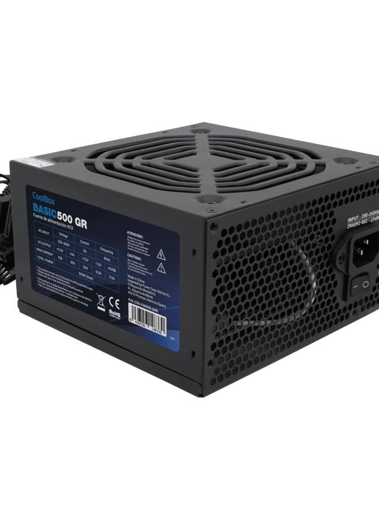 CoolBox Fuente.Alim 20+4 pin ATX BASIC 500W 1