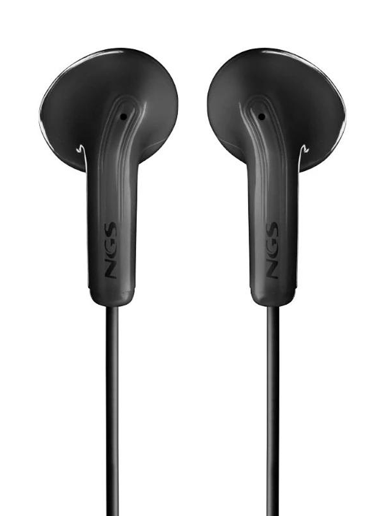 NGS Auricular Negro Estéreo Cable JACK 3.5 Mm 3