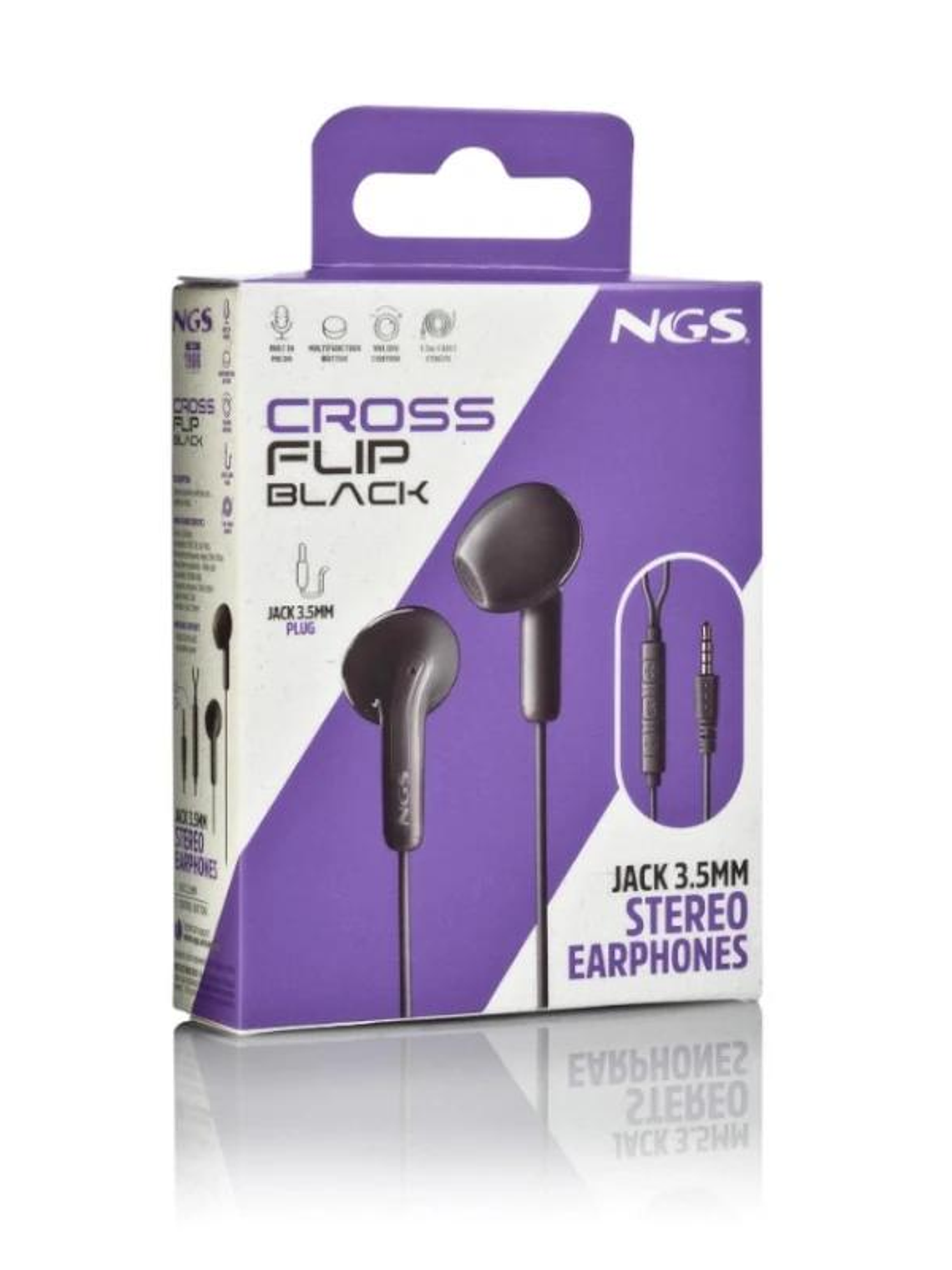 NGS Auricular Negro Estéreo Cable JACK 3.5 Mm 4