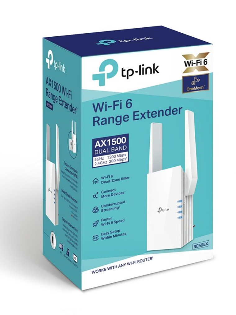 TP-Link RE505X Repetidor WiFi6 AX1500 1xGbE 2