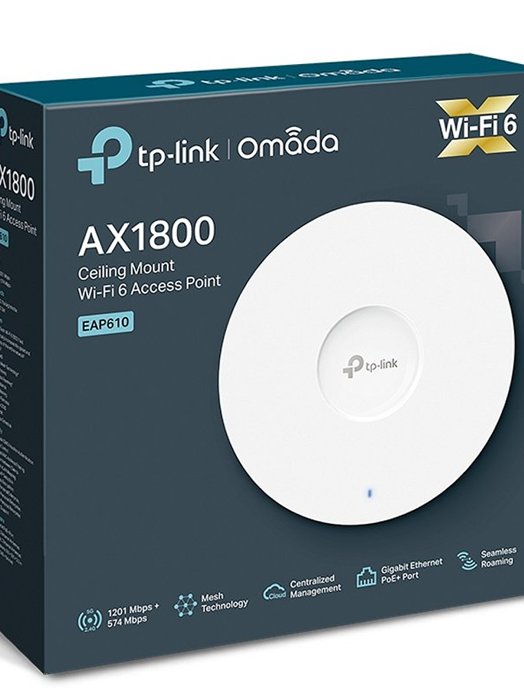TP-Link EAP610 AP WiFi6 AX1800 Techo Dual 1xGbE 2